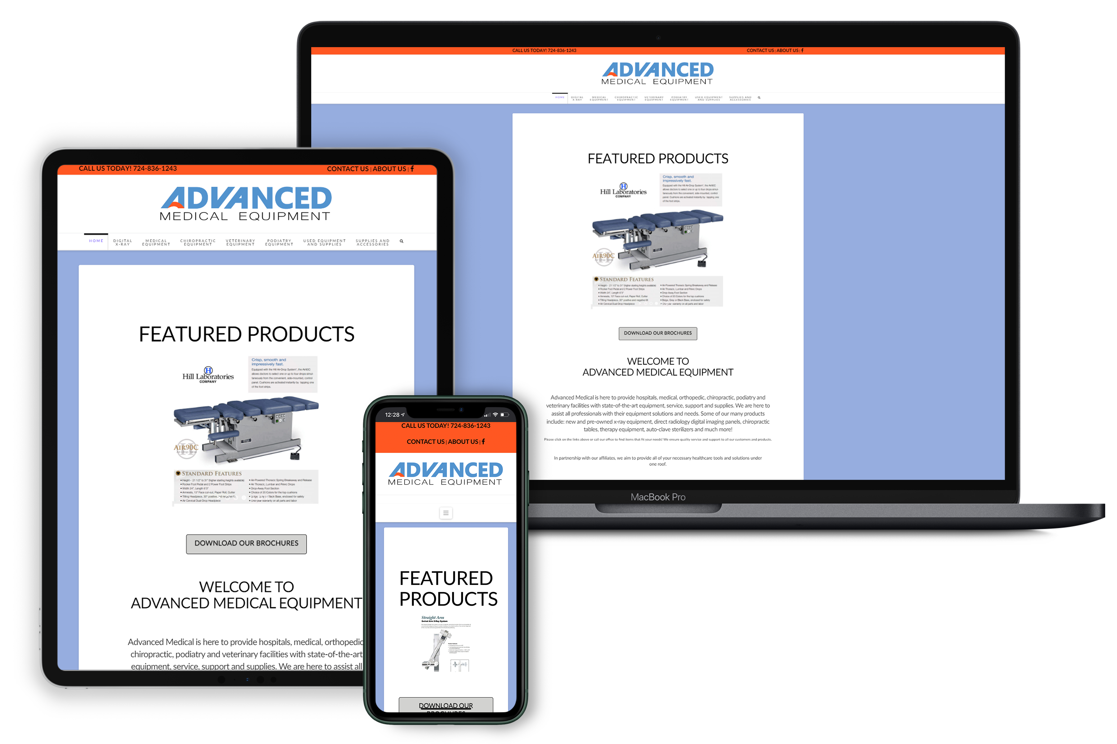 Advanced Medical Equipment LLC Website Showcase
